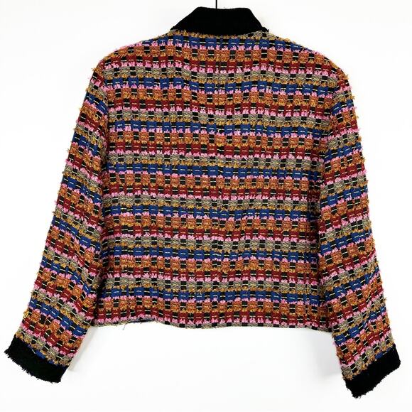 Zara Blogger Limited Edition Textured Tweed Multi Color Blazer Jacket. - Picture 11 of 16